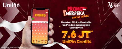 Panjat Untung Promo Merdeka Bareng UniPin – Mainkan UniPin Plinko dan Dapatkan Grand Prize 7.600.000 UniPin Credits